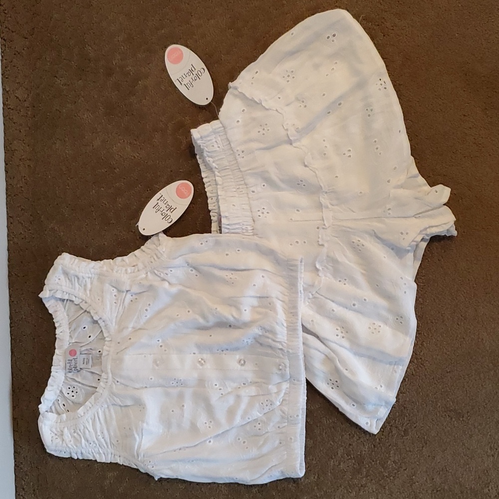 Girls Colorful Planet Eyelet Tank and Shorts (Skorts) Set Size M 8 XL 14/16 NWT